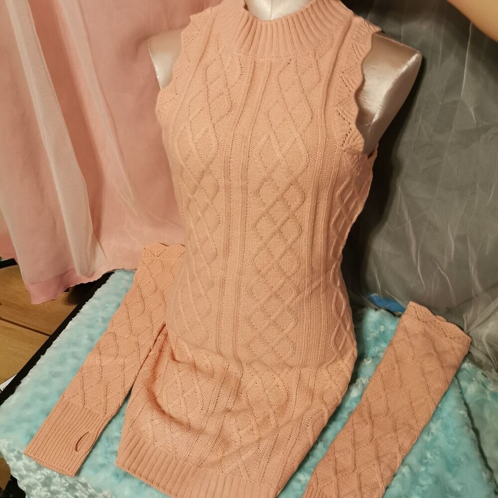 Sugar Thrillz Dolls Kill Size M Medium Mini Dress Soft Knit Sweater Pink Pastel